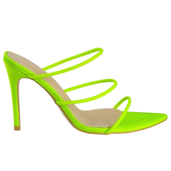 COPY - Women's Strappy Pointy Toe High Heel Sandal -Neon - Picture 2 of 10